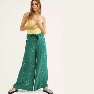 Free people floral wide leg pants
